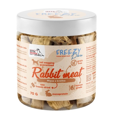 Freezy Pure liofilizowane mięso z królika 70g Syta Micha